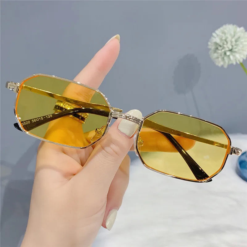 Femlion Rectangle Sunglasses Classic Luxury Brand UV400 Men Women Fashion Glasses