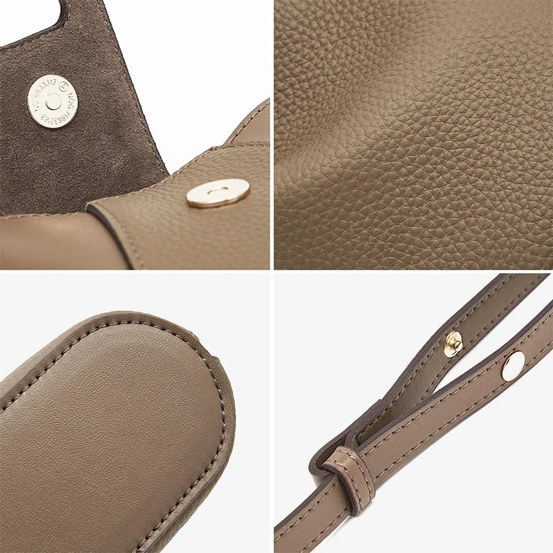 Femlion Mini Phone Bag: Stylish Crossbody in High-Quality Split Leather