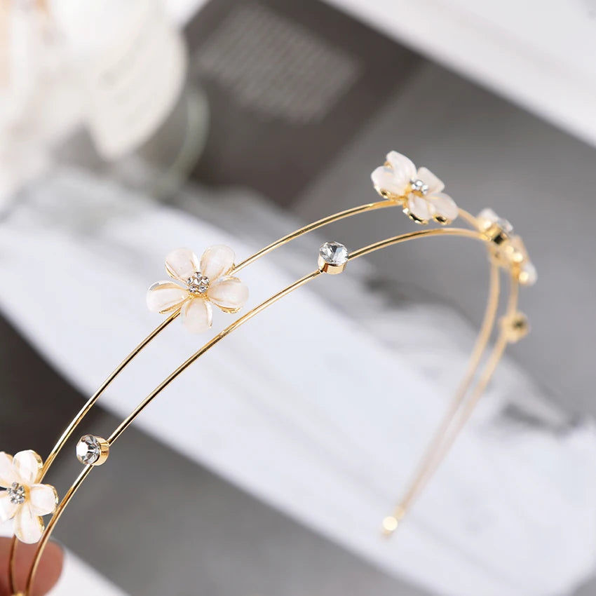 Femlion Rhinestone Pearl Headband Vintage Hair Jewelry Women's Hair Accessories