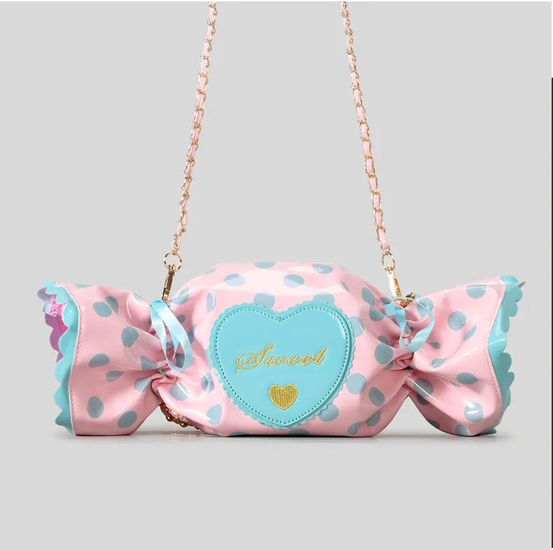 Femlion Cute Candy Design Crossbody Bag - Fun PVC Love Hearts Shoulder Purse