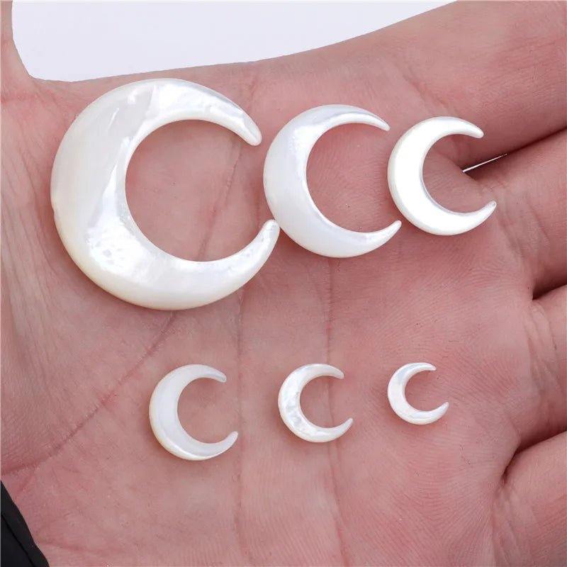 Femlion Mother of Pearl Crescent Charms for DIY Jewelry Making