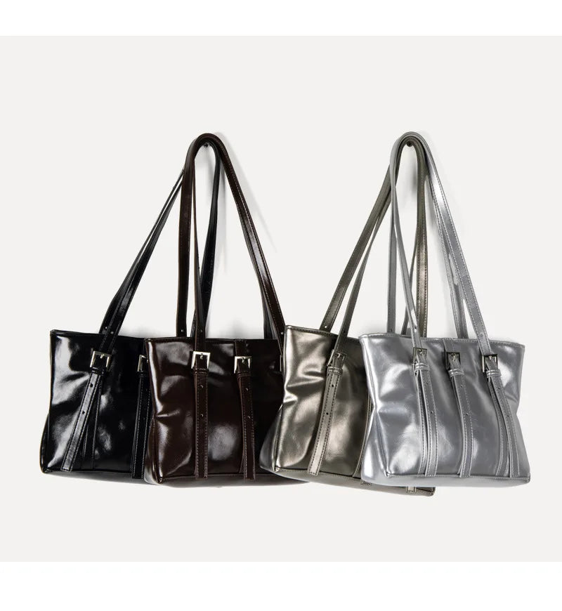 Femlion Classic Luxe Tote: Versatile Designer Shoulder Bag in Vintage PU Leather