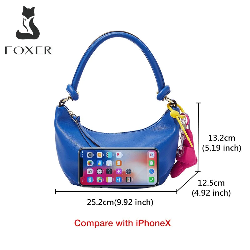 Femlion Stylish Leather Shoulder Bag for Women with Colorful Zippers