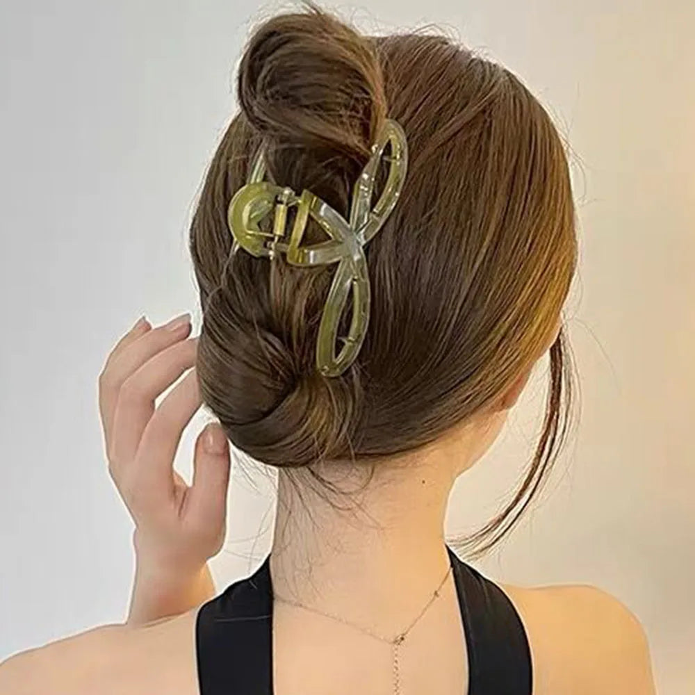 Femlion 10cm Solid Color Hair Claw Hair Clip for Women - Cute Summer Fashion Hairpin