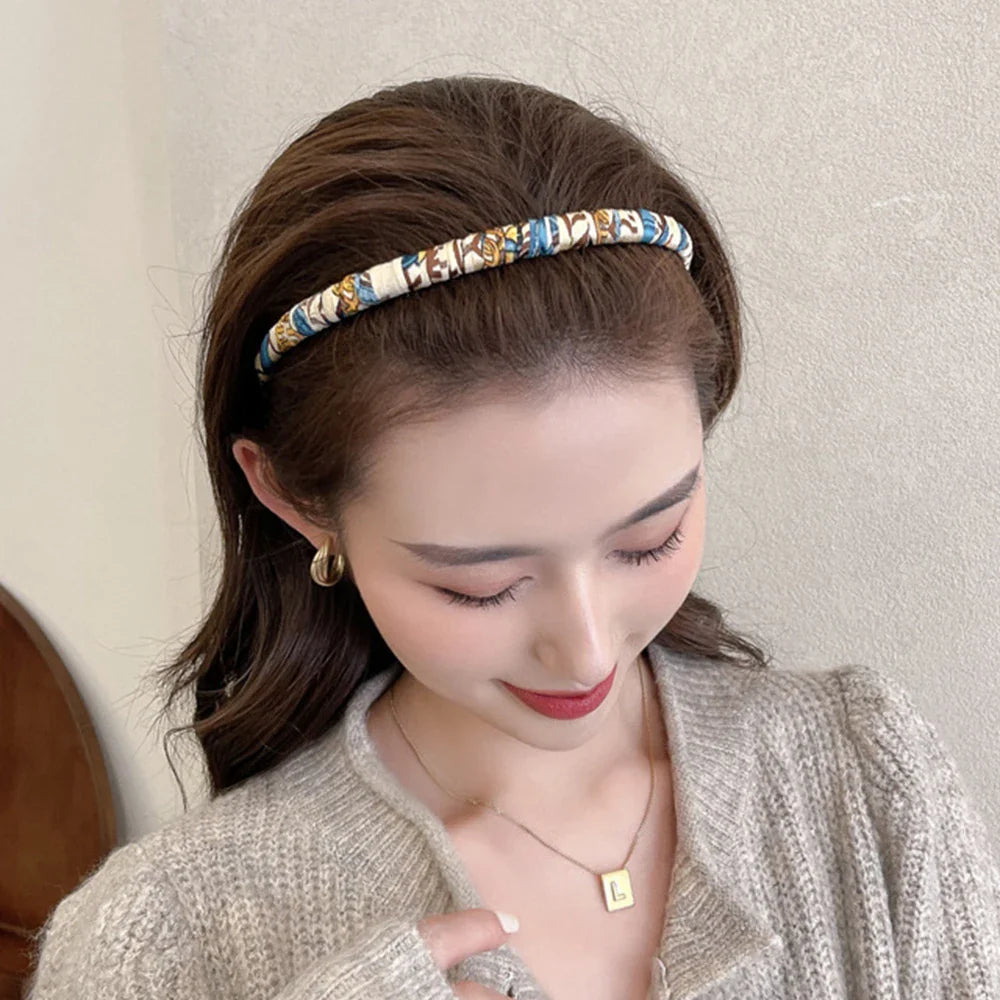 Femlion Printed Cloth Headband Hair Hoop with Teeth - Fashion Hair Accessories