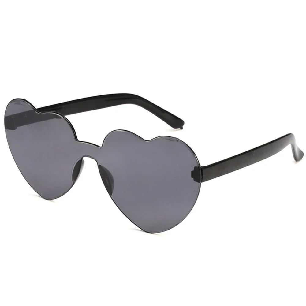 Femlion Rimless Heart Sunglasses Women Clear Lens Colorful Sun Glasses