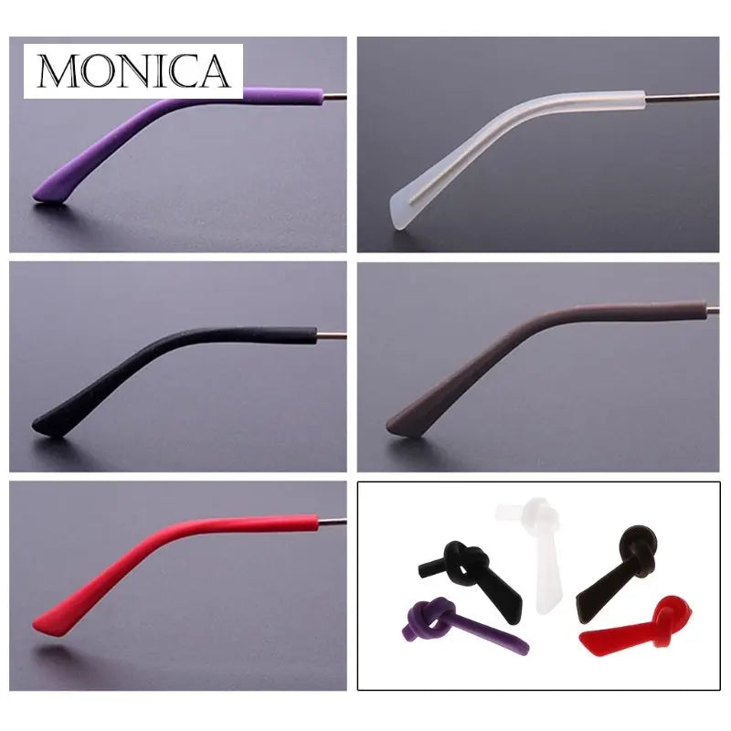 Femlion Silicone Anti-Slip Temple Tips for Eyeglasses - Square Hole Glasses Holder