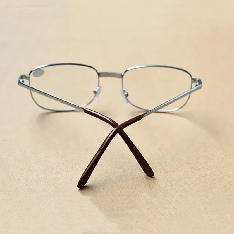 Femlion Square Metal Frame Reading Glasses Anti-fatigue High Definition Presbyopia Eyeglasses +1.0 to +4.0