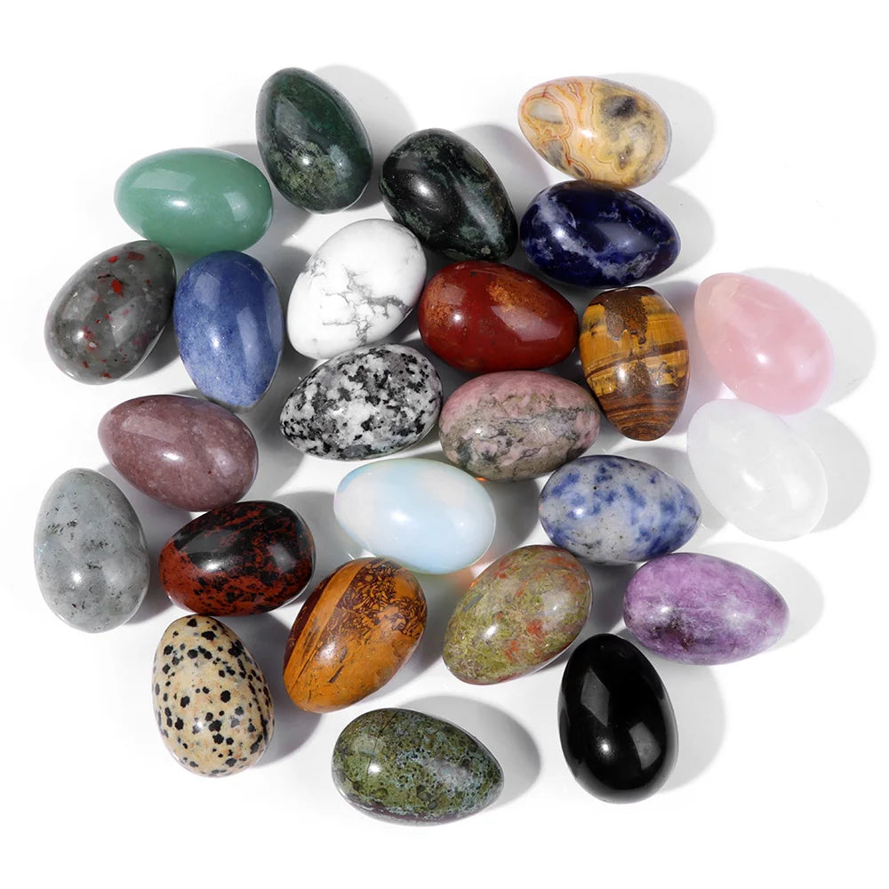 Femlion Natural Stone Agate Opal Crystal Eggs for Reiki Healing and Kegel Exercises