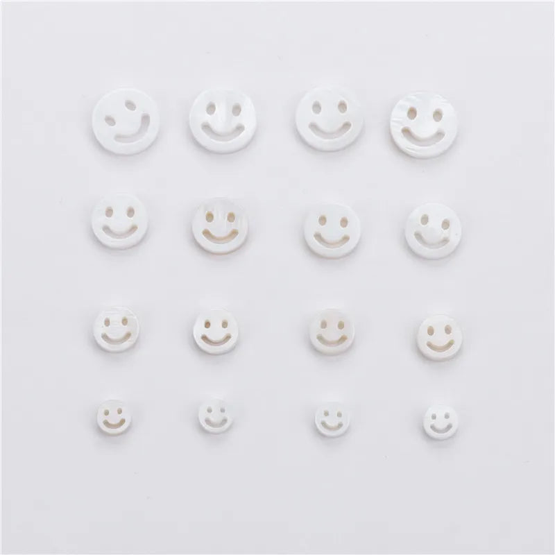 Femlion White Shell Smiling Face Pendant for DIY Jewelry Making