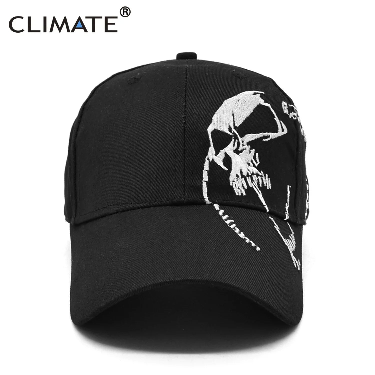 Femlion Black Skull Embroidered Baseball Cap for Men - Cool Cotton Sport Hat