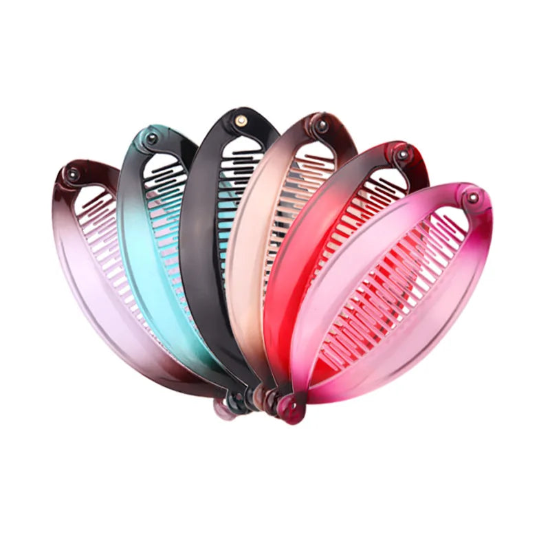 Femlion Gradient Color Banana Hair Clip Fish Clip Hairpins Hair Accessories