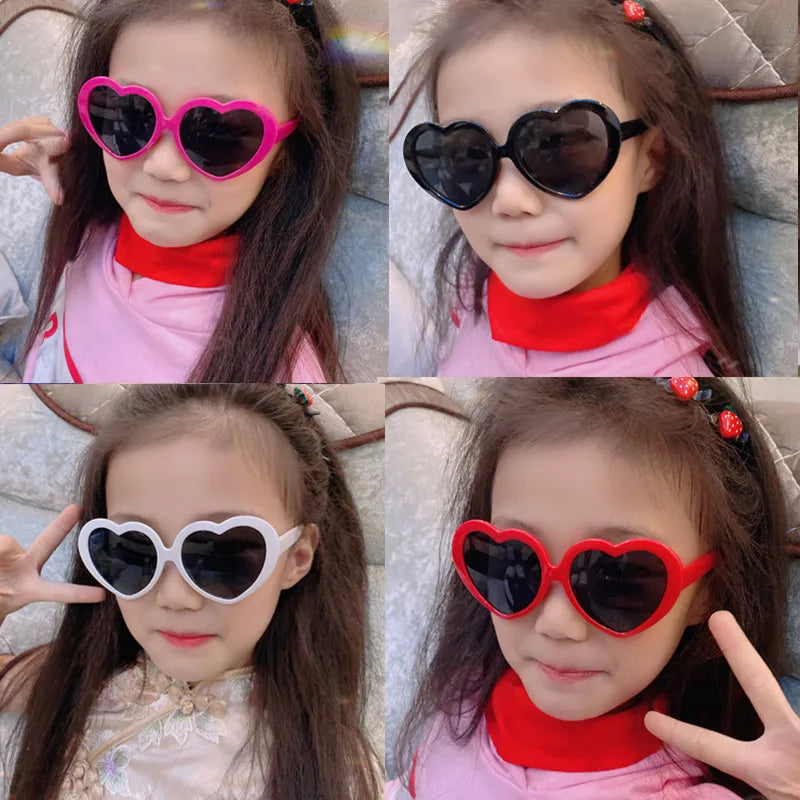 Femlion Coated Heart Kids Sunglasses UV400 Sun Protection Outdoor Sunglasses