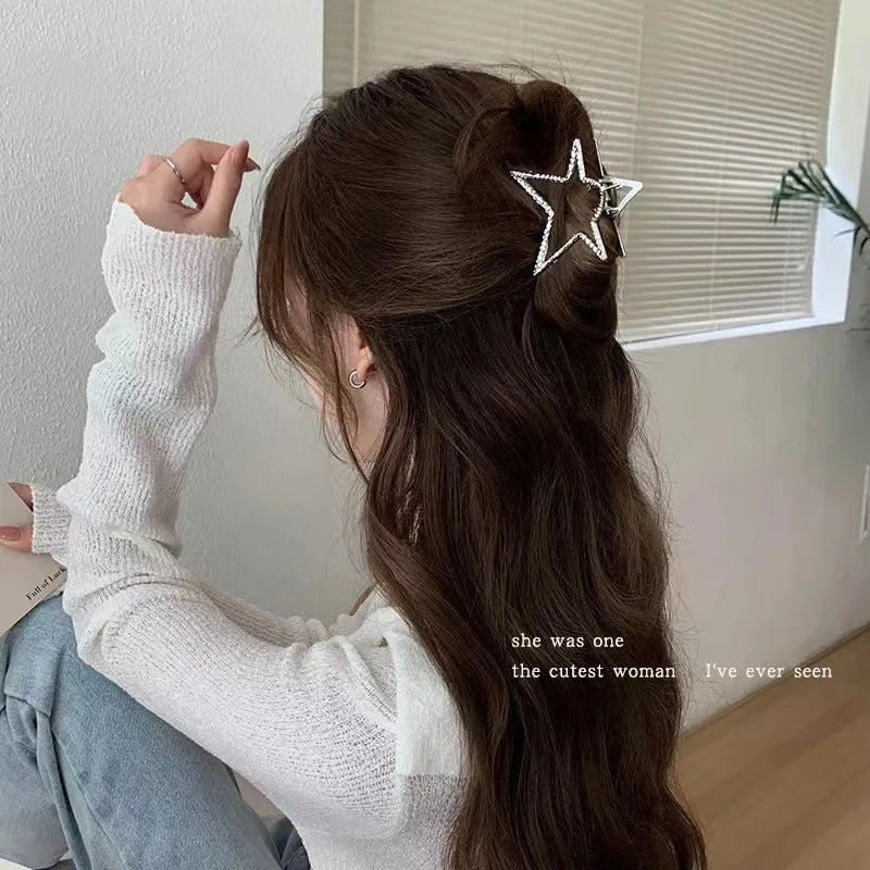 Femlion Metal Star Hair Claw Clips: Korean Style Hair Accessories