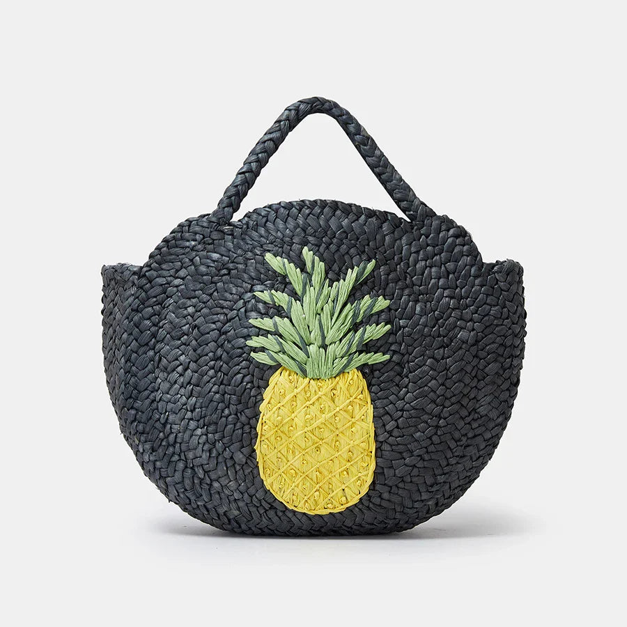 Femlion Pineapple Pattern Straw Handbag - Summer Beach Tote Bag 2023