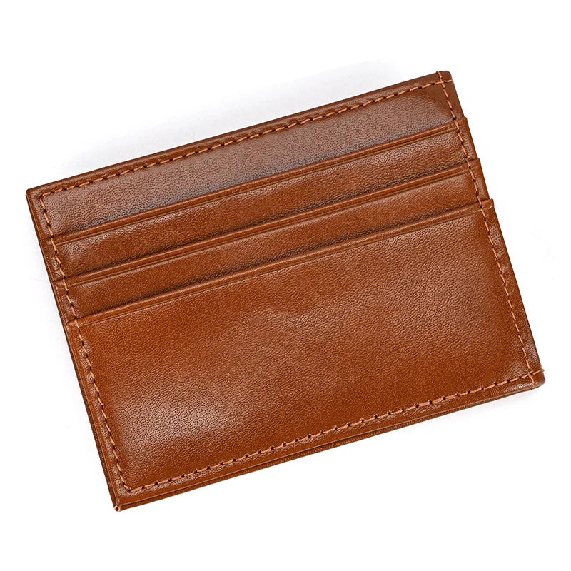 Femlion Genuine Leather Card Holder Wallet Slim Purse Case for Men and Women