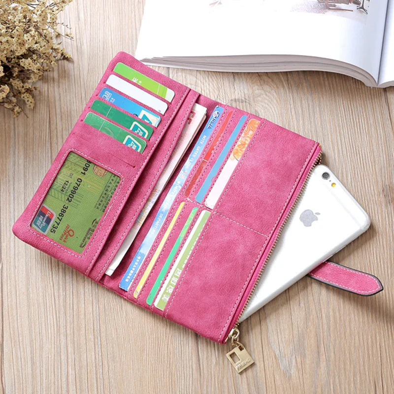 Femlion Long Clutch Wallet for Women with Card Holder and Phone Pocket