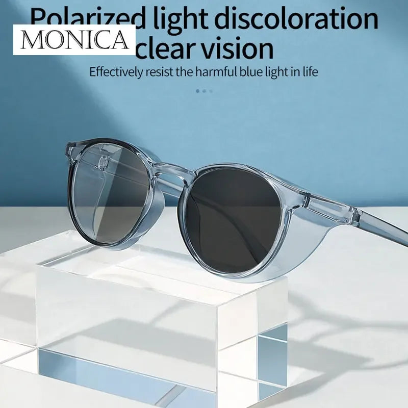 Femlion Polarized Photochromic Sunglasses with Side Shields and Blue Light Blocking Technology