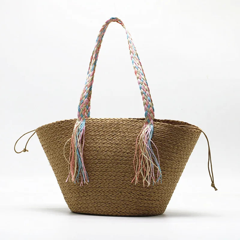 Femlion Paper Straw Woven Shoulder Bag