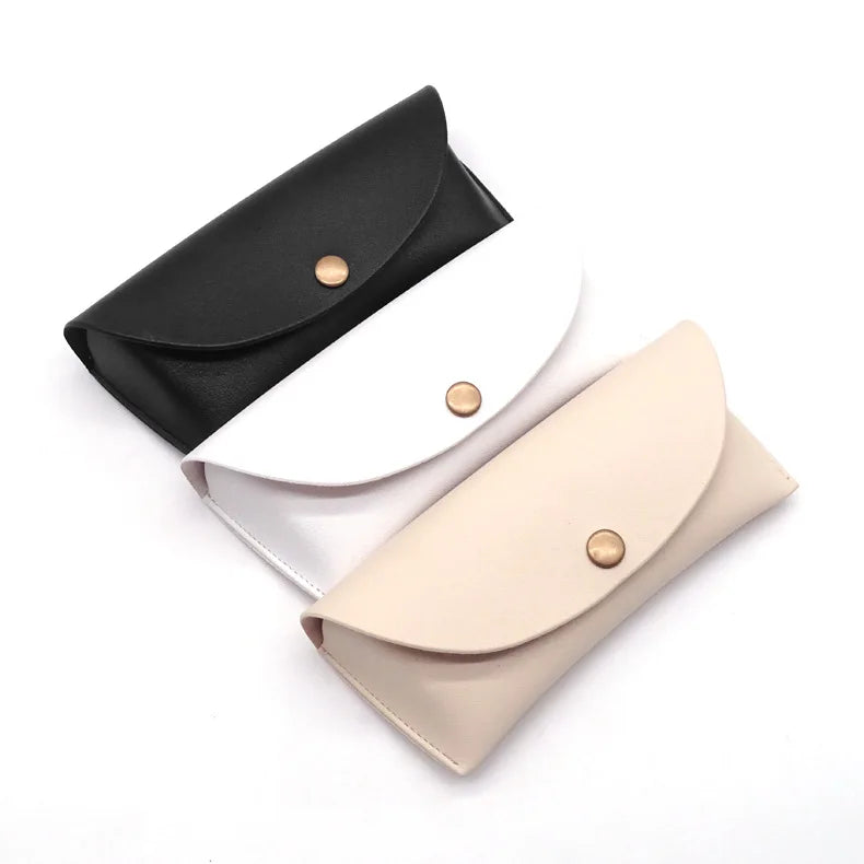 Femlion PU Leather Eyeglasses Case: Stylish Solid Color Protector Box for Women's Reading Glasses