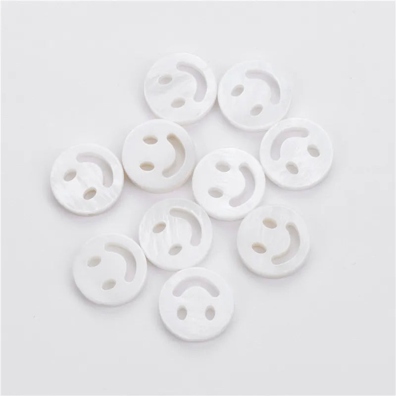 Femlion White Shell Smiling Face Pendant for DIY Jewelry Making