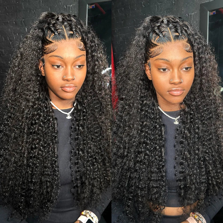 Femlion  13x6 HD Deep Wave Lace Frontal Wig 30 Inch Human Hair Curly Wig