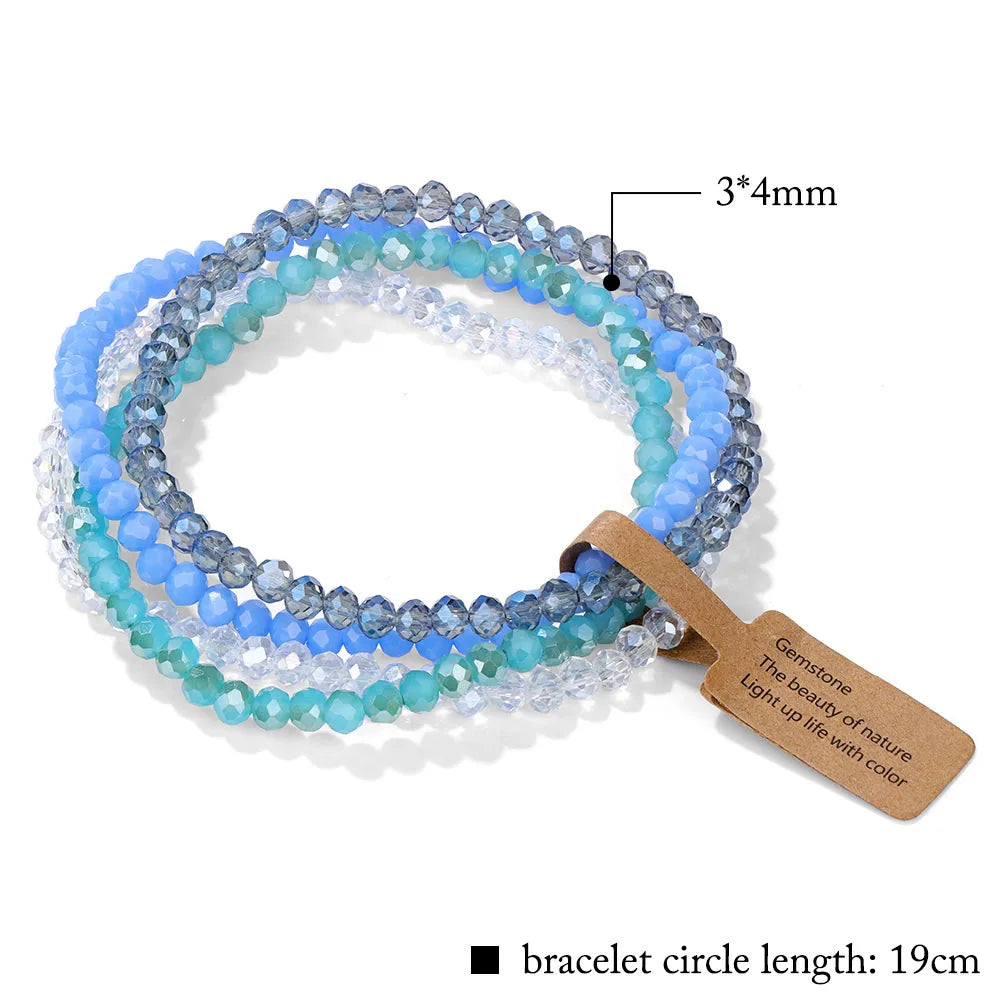 Faceted Crystal Beaded Bracelet with Wish Tag by Femlion
