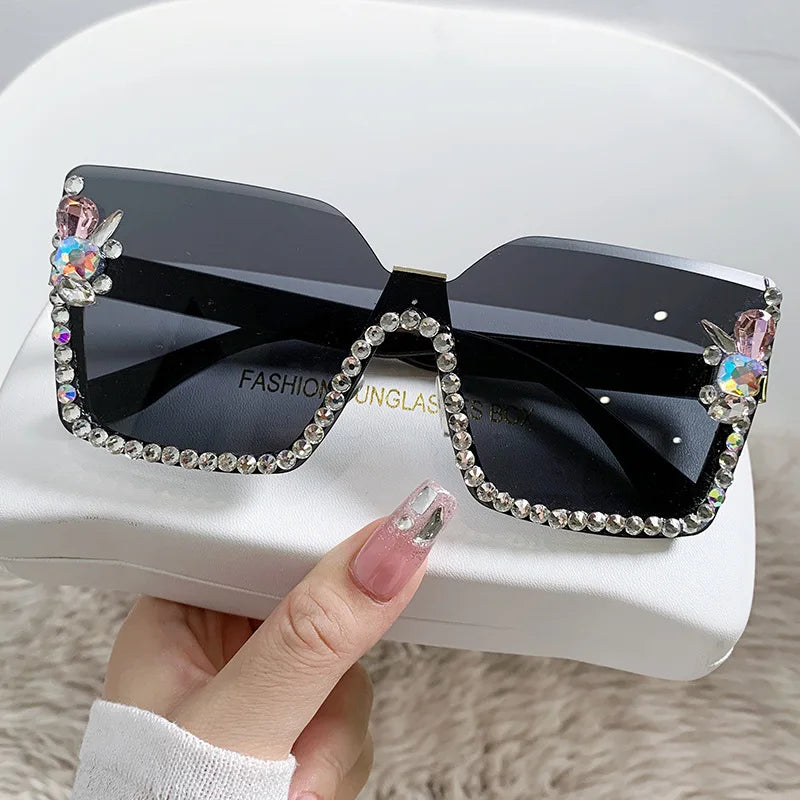 Femlion Square Diamond Sunglasses for Women: Designer UV400 Fashion Shades for Outdoor Protection