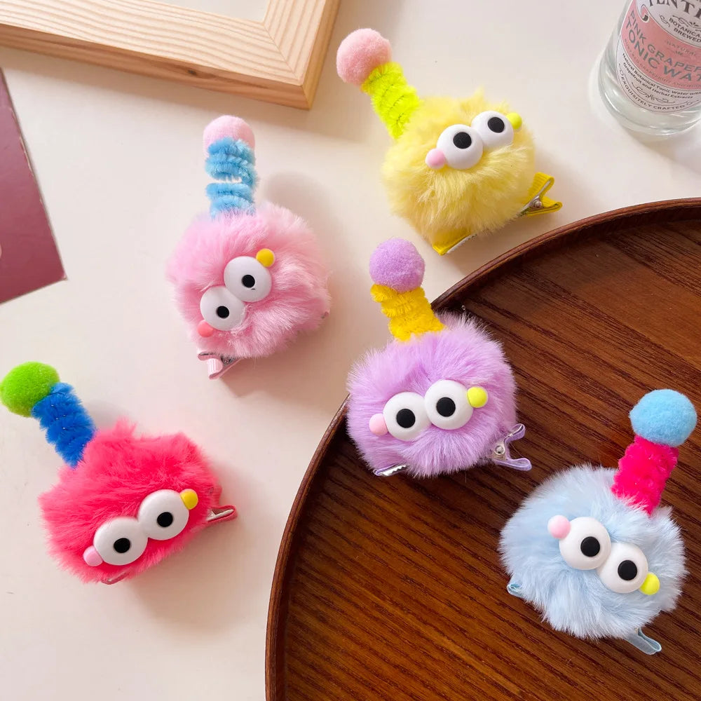 Femlion Cute Plush Animal Hair Clips for Kids | Kawaii 3D Barrettes for Girls