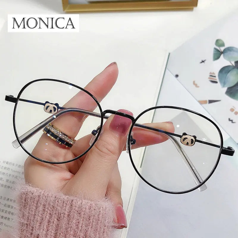 Femlion Anti-Blue Light Myopia Glasses Metal Frame Optical Nearsighted Eyeglasses Women