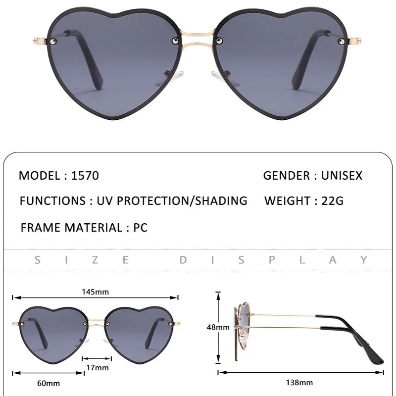 Femlion Heart Sunglasses: Chic UV400 Anti-glare Shades for Women