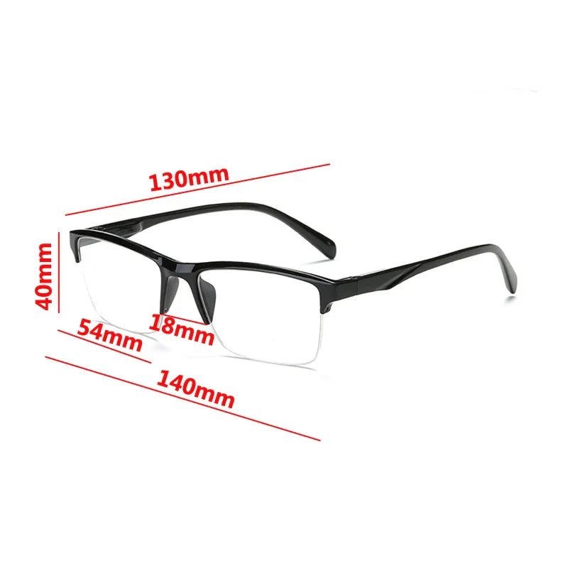 Femlion Ultralight Half Frame Reading Glasses | Diopter +1.0 to +4.0