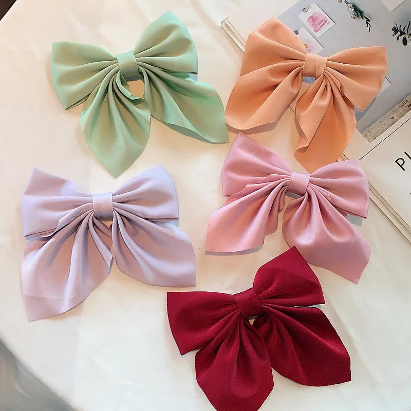 Femlion Satin Bow Hair Clips for Girls, Women, Kids - Sweet Hair Accessories