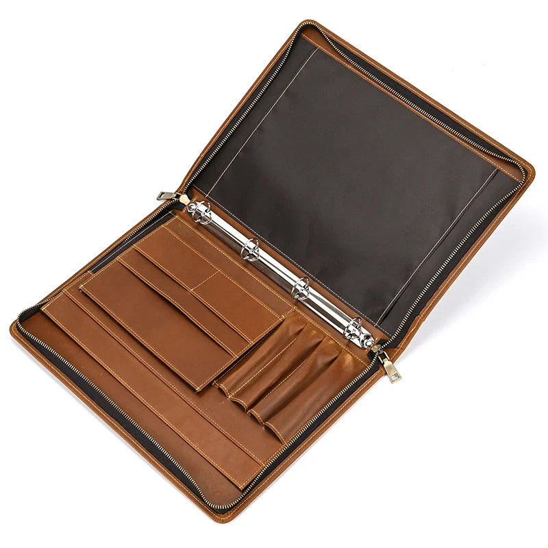 Femlion Retro Leather Clutch Bag: Multi-functional 11" Tablet & File Cover