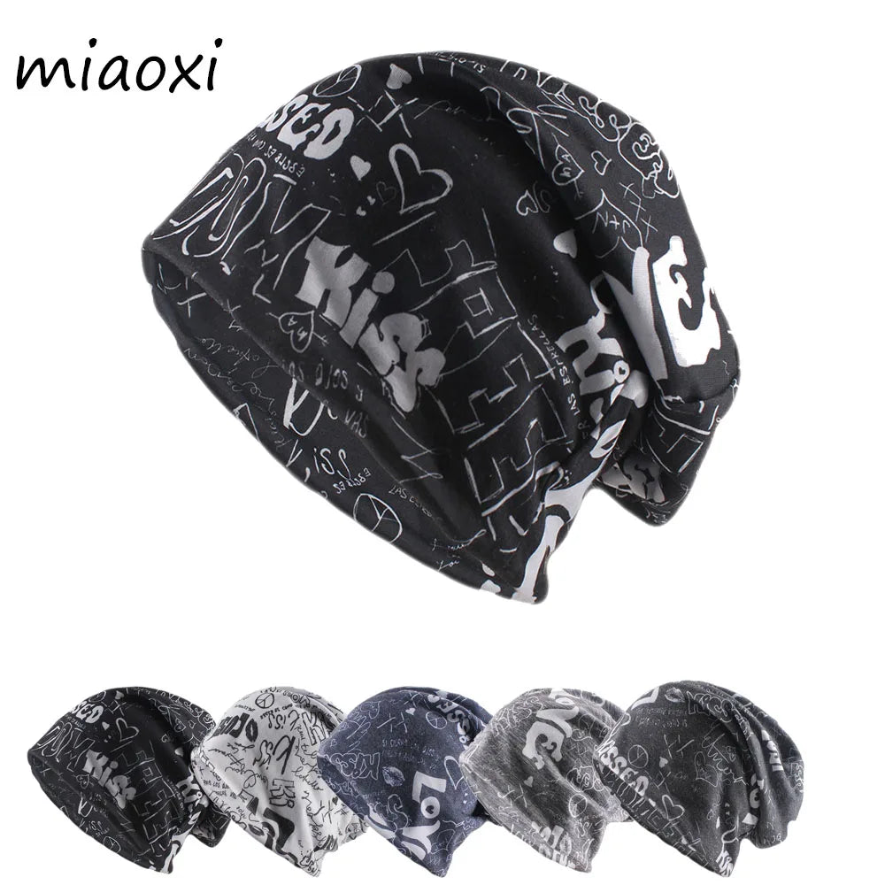 Fashionable Femlion Letter Hat Unisex Spring Skullies Outdoor Sport Hip Hop Bonnet.