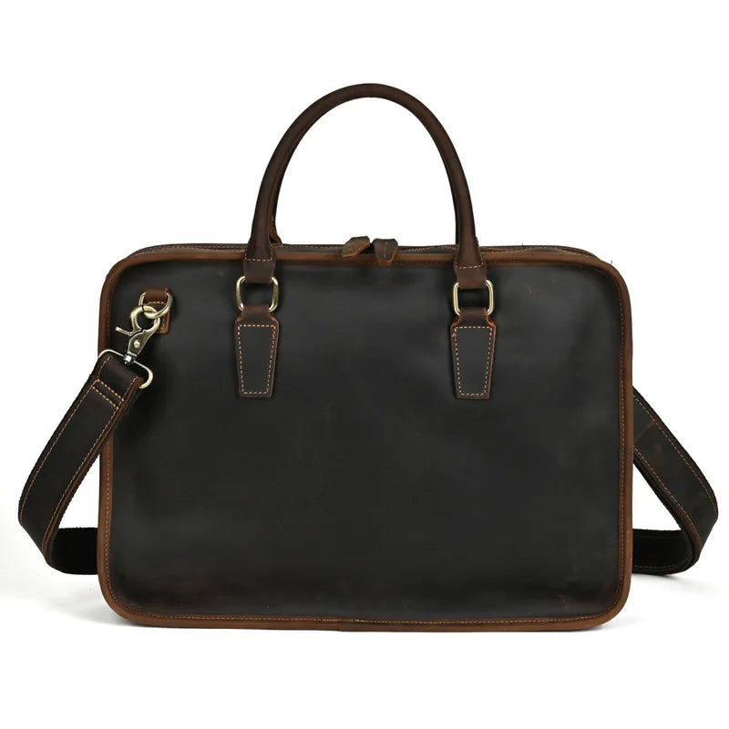 Femlion Retro Men's Laptop Briefcase Top Grade Business Bag Luxury Style Tote Bag