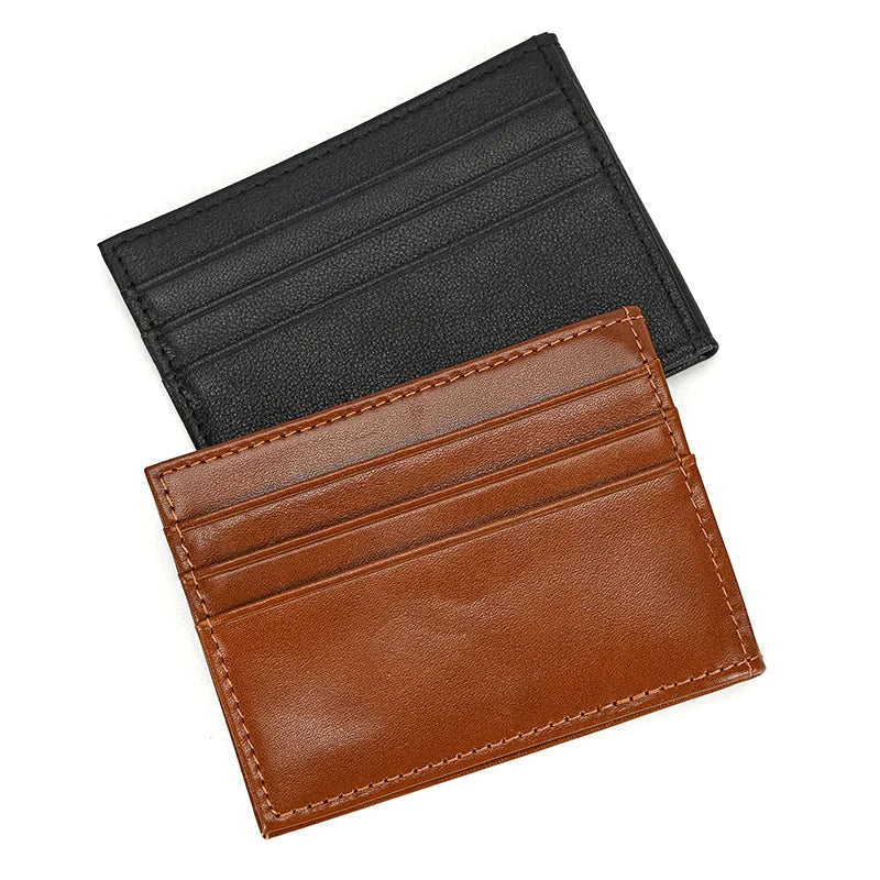 Femlion Genuine Leather Card Holder Wallet Slim Purse Case for Men and Women