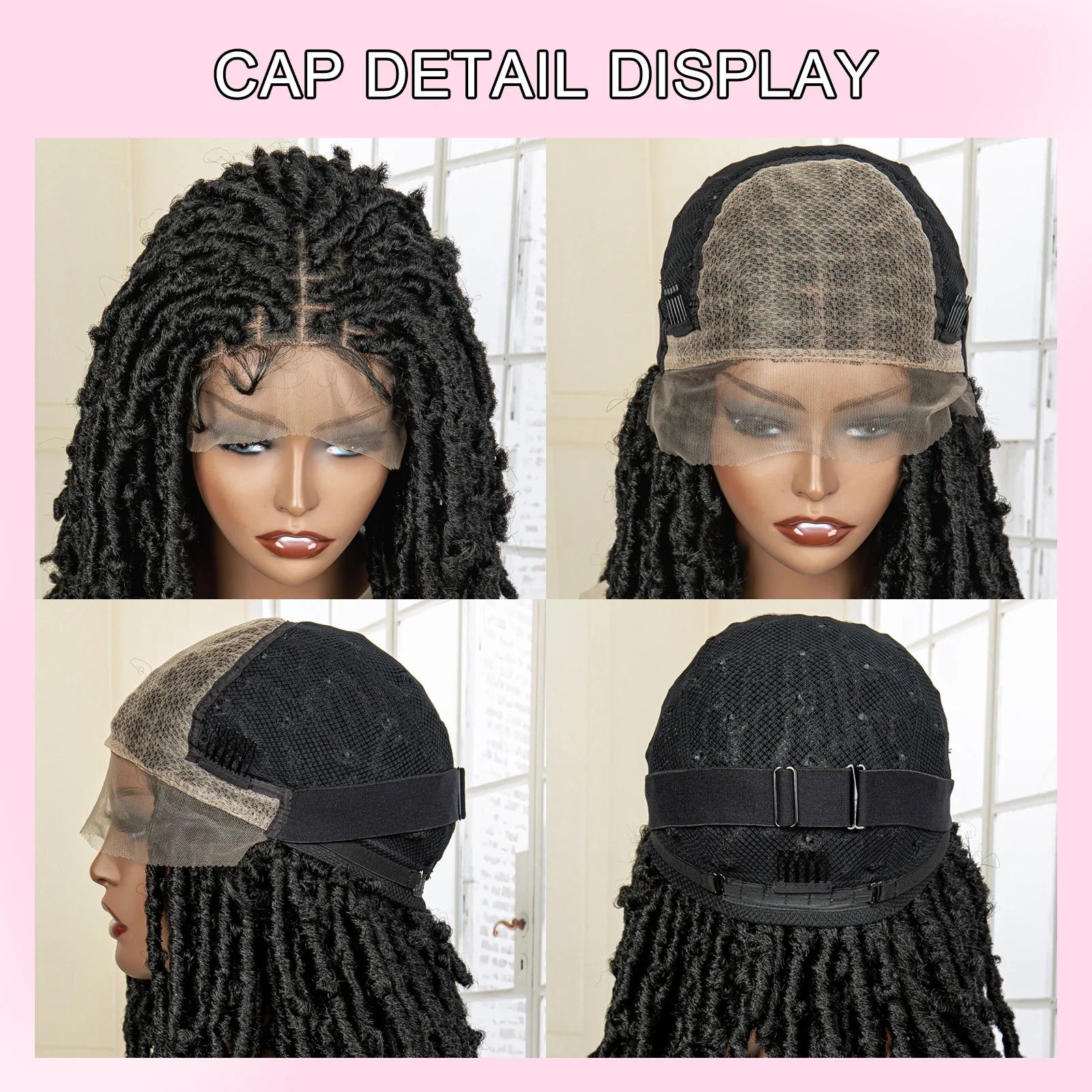 Femlion 16" Knotless Braided Lace Front Wig Short Bob Locs Crochet Braiding Wig