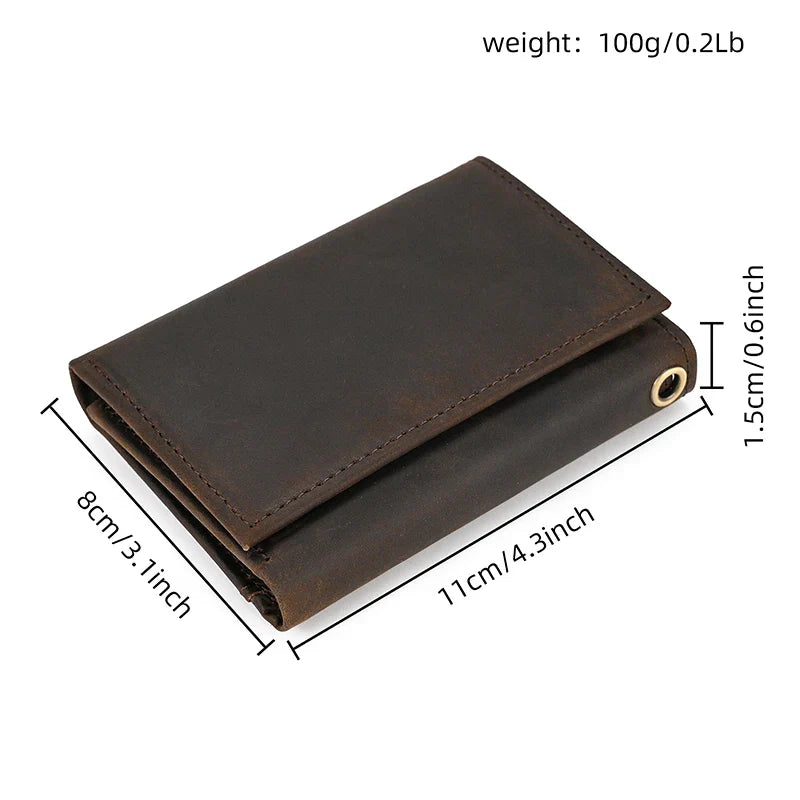 Femlion Genuine Leather Men's Wallet with Coin Pocket and Card Holders