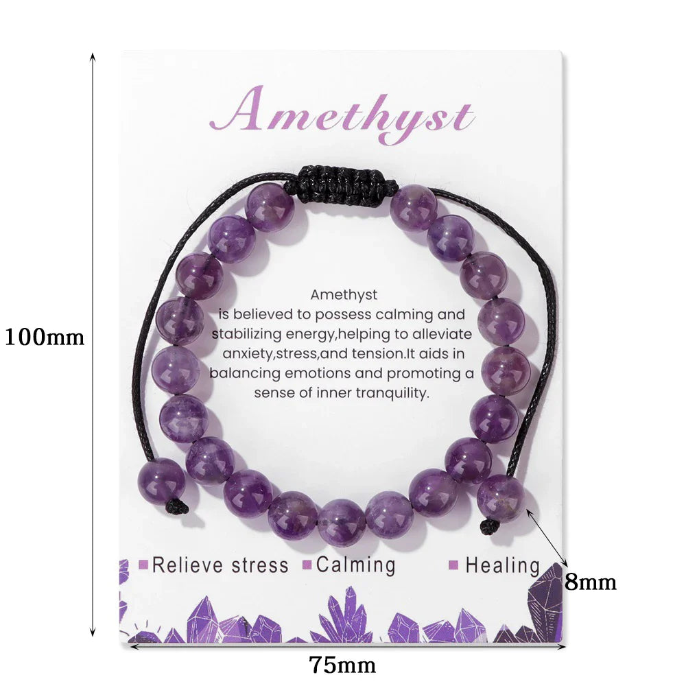 Femlion Energy Healing Agate Stone Braided Bracelet For Women Men Reiki Wristband