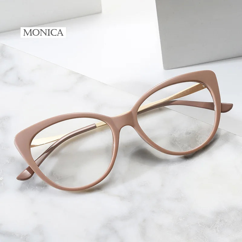 Femlion Color Changing Anti Blue Light Cat Eye Glasses Frame