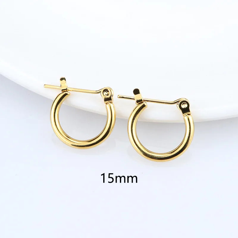 Femlion Gold Stainless Steel Circle Hoop Earrings Set - 6 Sizes Punk Rock Jewelry