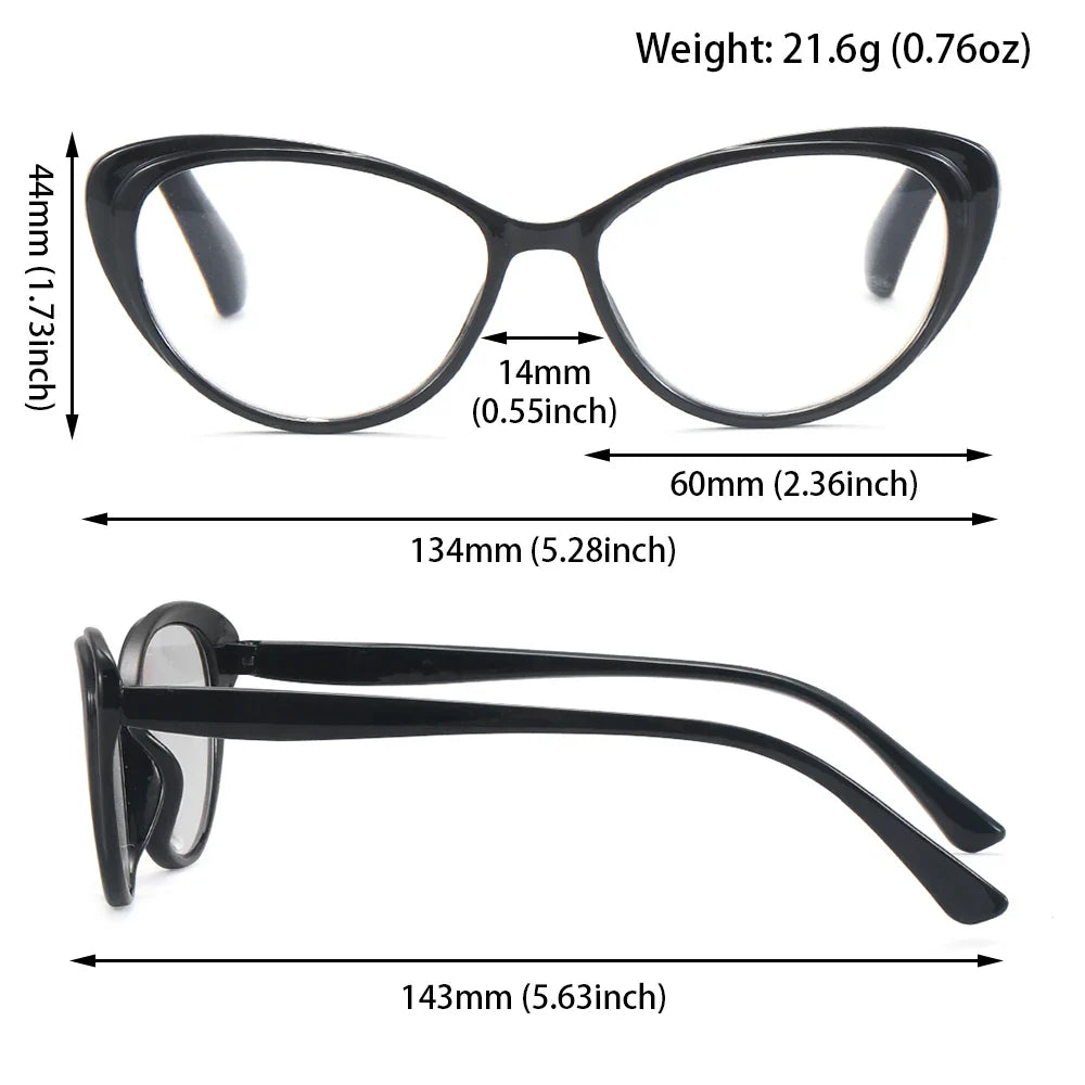 Femlion Retro Cat Eye Reading Glasses Unisex Anti Glare Readers +1.0~4.0