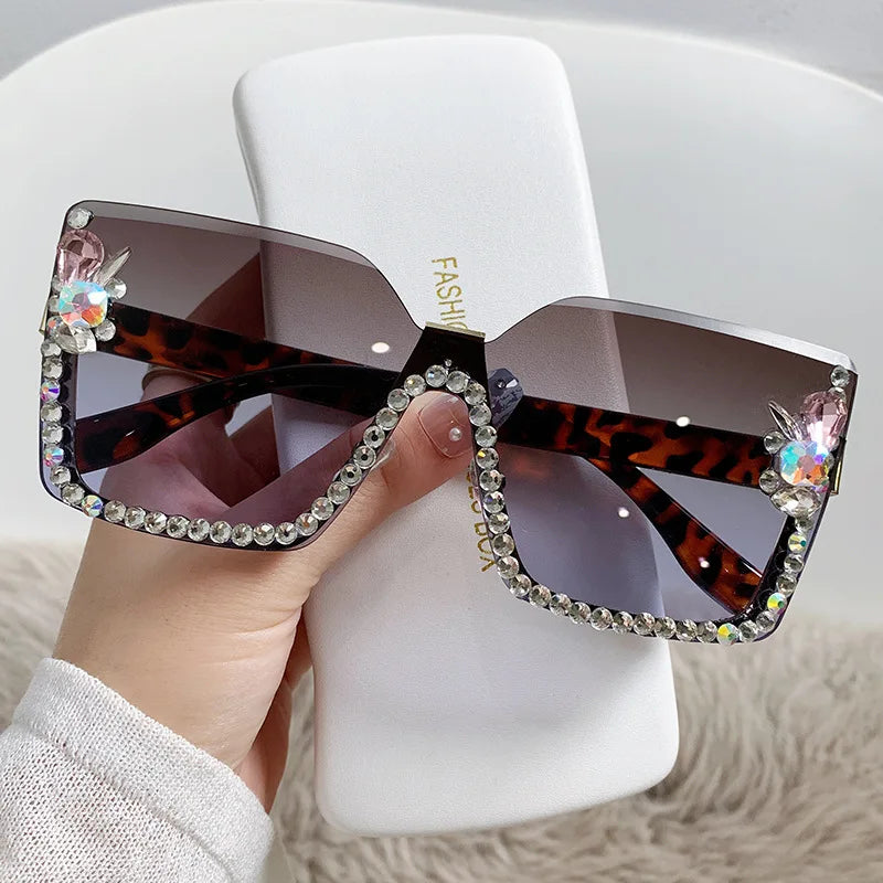 Femlion Square Diamond Sunglasses for Women: Designer UV400 Fashion Shades for Outdoor Protection