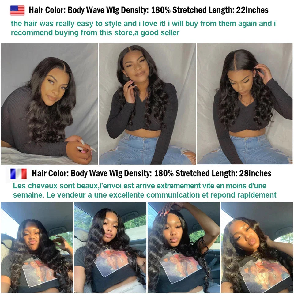 Femlion 13X6 Body Wave Human Hair Lace Front Wig