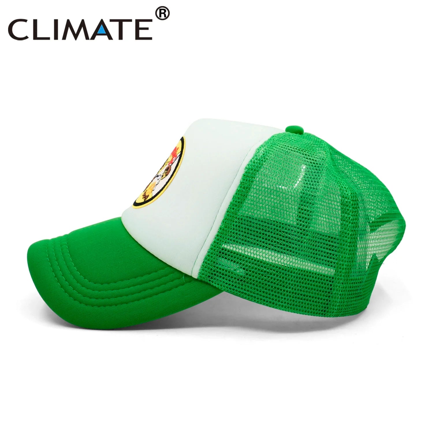 Femlion Happy Camp Mesh Trucker Cap Green Outdoor Hat for Men Women