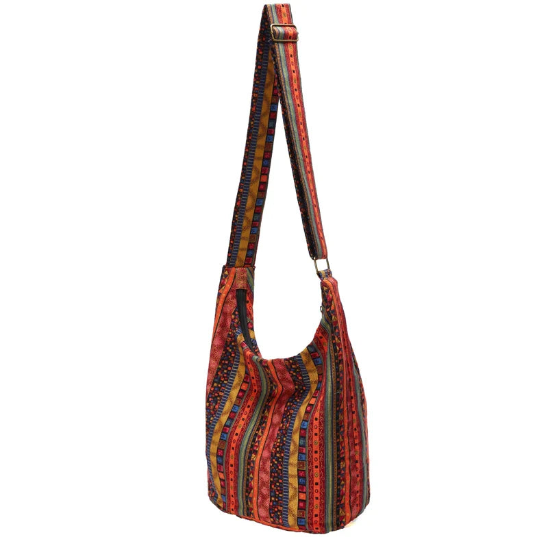 Femlion Bohemian Style Vintage Shoulder Bag - Quality Crossbody Messenger with Adjustable Strap