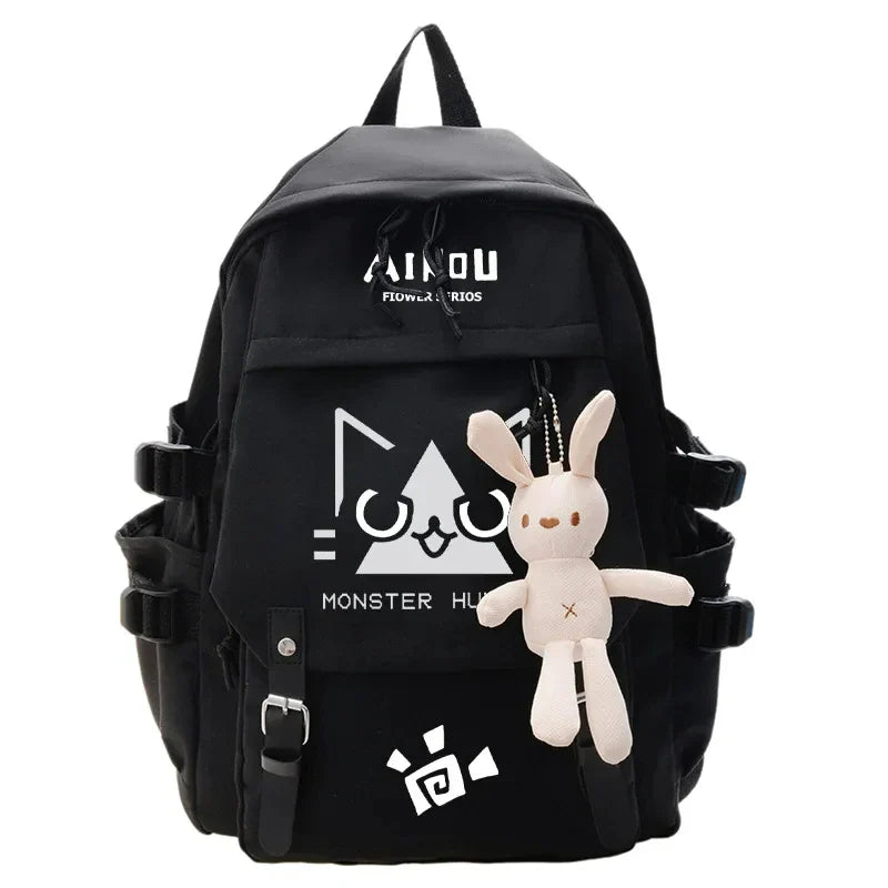 Femlion Monster Hunter Cat Backpack Schoolbag for Teenagers & Students