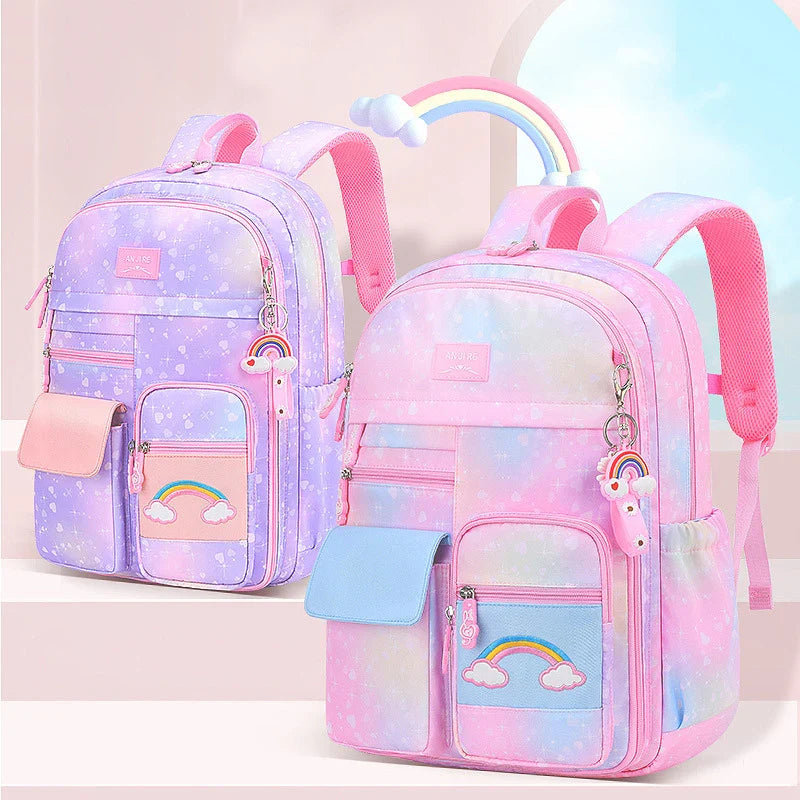 Femlion Rainbow Series Princess School Backpack for Girls