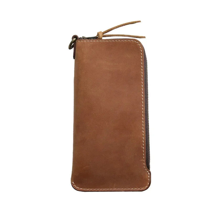 Femlion Men's Leather Money Clip Wallet: Ultra-Thin and Stylish Crazy Horse Leather Clip